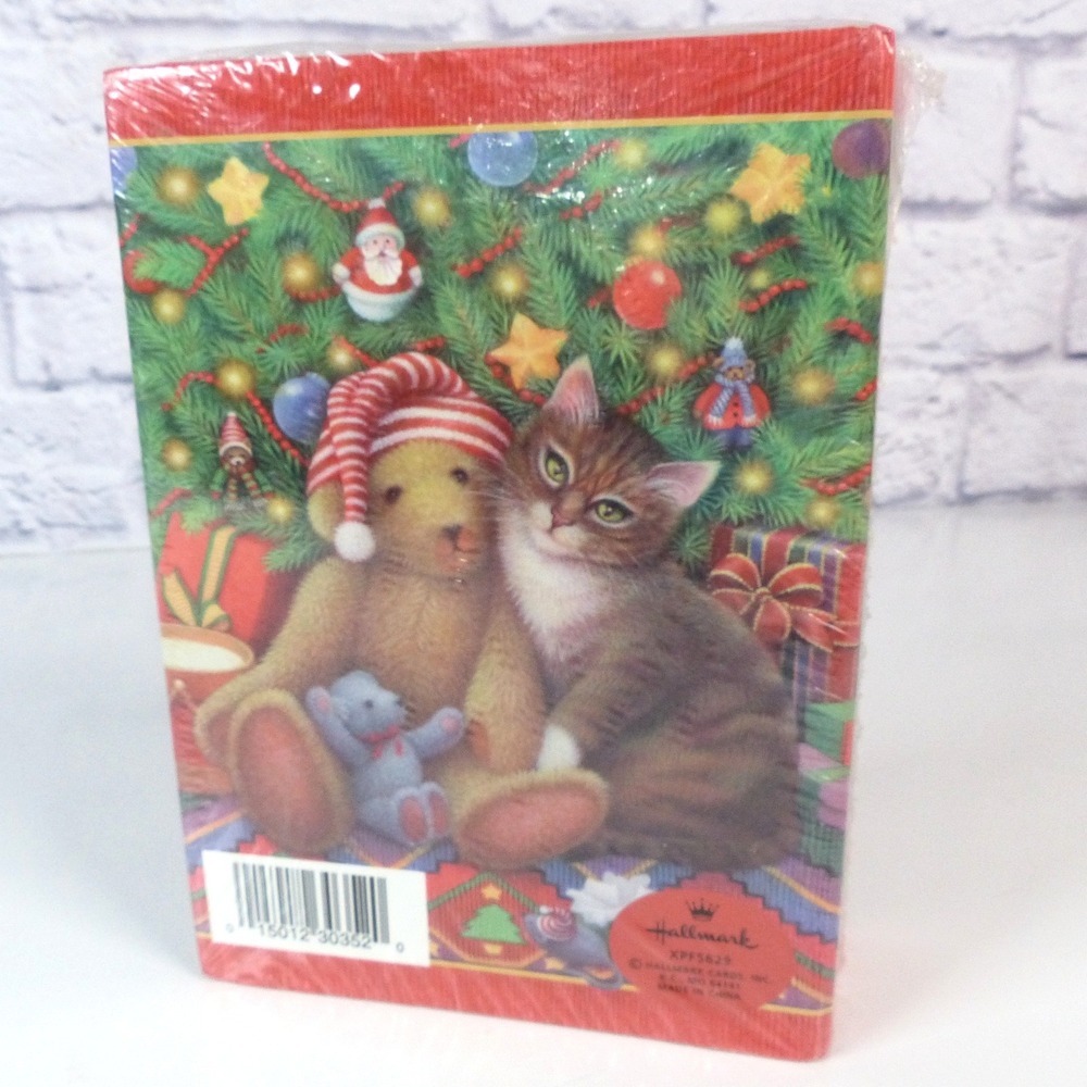 Hallmark Christmas Teddy Bear Kitten Photo Album Holiday Keepsake Holds 100 4x6 - Picture 2 of 8